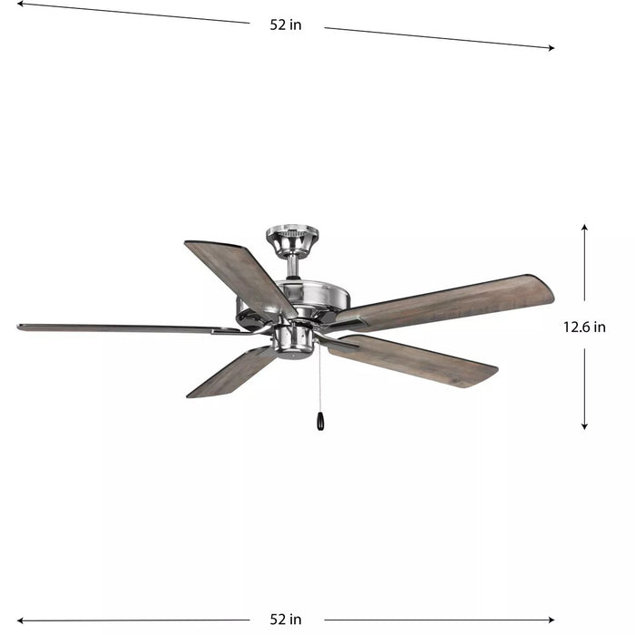 Progress Lighting 94250080015 AirPro Builder Fan 52 Inch Ceiling Fan Polished Chrome (P250080-015)