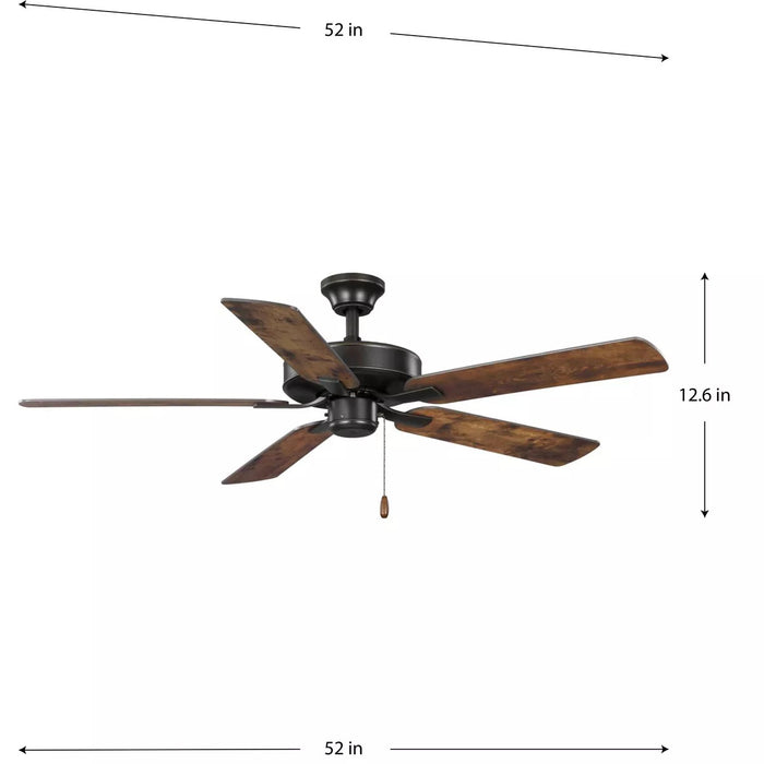 Progress Lighting 94250080020 AirPro Builder Fan 52 Inch Ceiling Fan Antique Bronze (P250080-020)