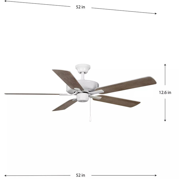 Progress Lighting 94250080030 AirPro Builder Fan 52 Inch Ceiling Fan White (P250080-030)