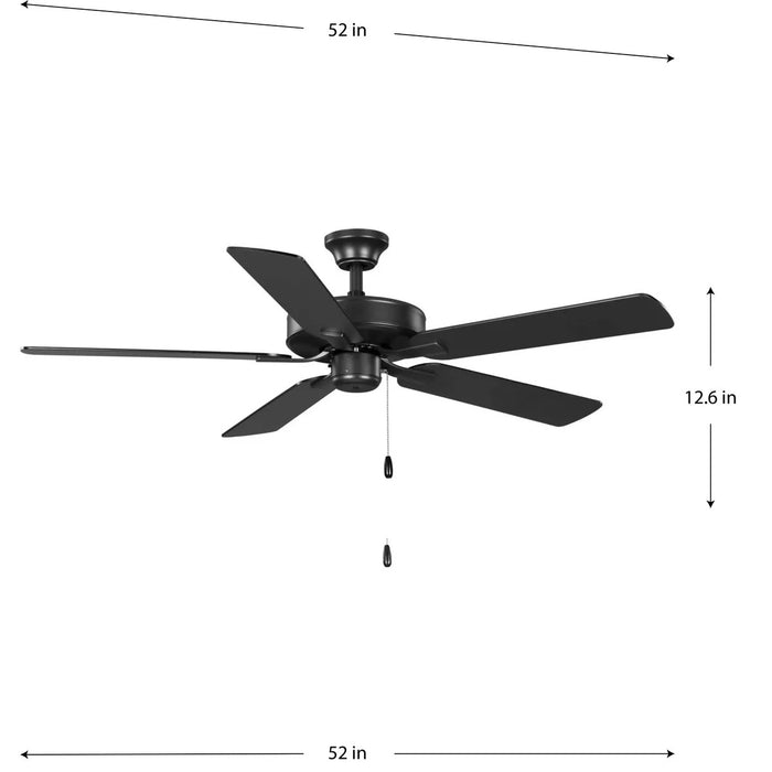 Progress Lighting 94250080143 AirPro Builder Fan 52 Inch Ceiling Fan Graphite (P250080-143)