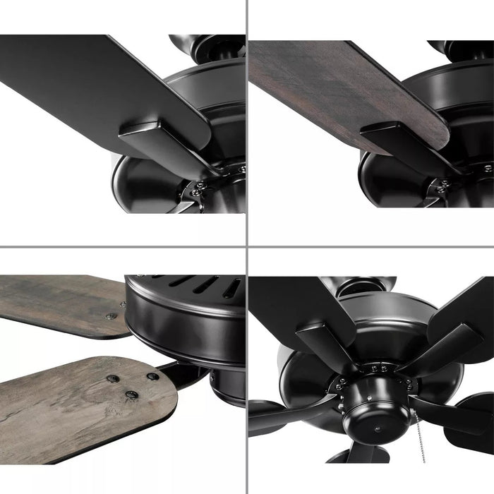 Progress Lighting 9425008031M AirPro Builder Fan 52 Inch Ceiling Fan Matte Black (P250080-31M)