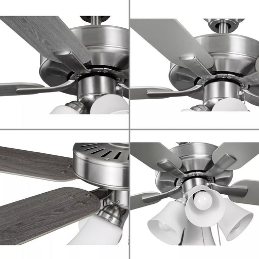 Progress Lighting 94250081009WB AirPro Builder Fan Ceiling Fan With Light Kit Brushed Nickel (P250081-009-WB)