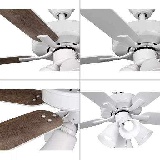 Progress Lighting 94250081030WB AirPro Builder Fan Ceiling Fan With Light Kit White (P250081-030-WB)