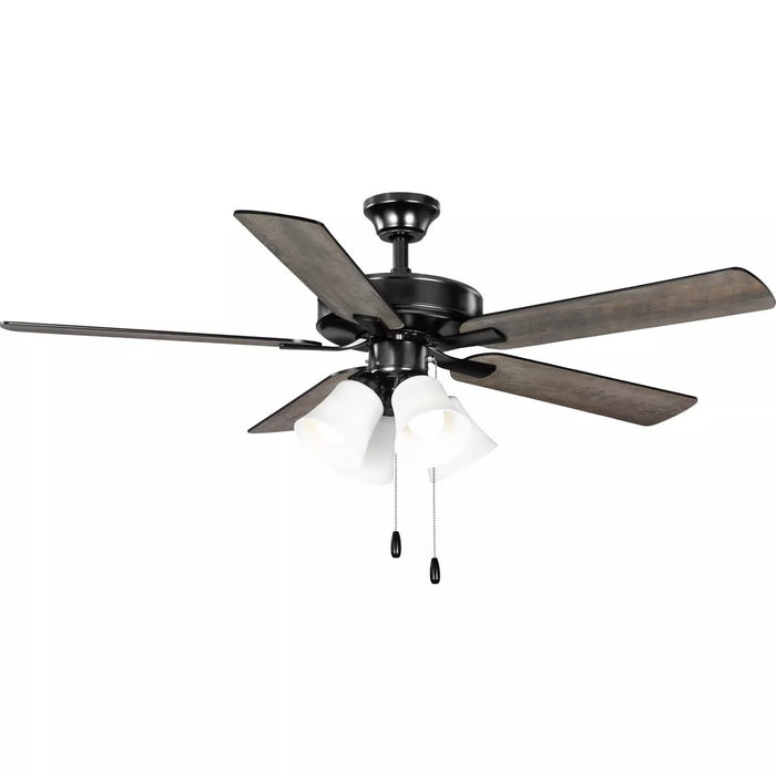 Progress Lighting 9425008131MWB AirPro Builder Fan Ceiling Fan With Light Kit Matte Black (P250081-31M-WB)