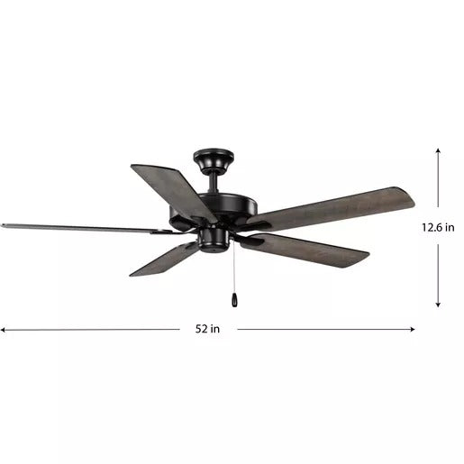 Progress Lighting 9425008431M AirPro E-Star Fan 52 Inch Ceiling Fan Matte Black (P250084-31M)