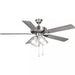 Progress Lighting 94250085009WB AirPro Builder Fan 52 Inch Ceiling Fan With Light Kit Brushed Nickel (P250085-009-WB)