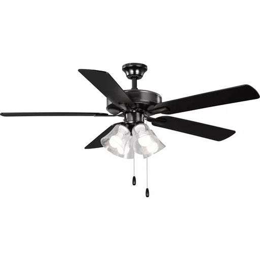 Progress Lighting 9425008531MWB AirPro Builder Fan 52 Inch Ceiling Fan With Light Kit Matte Black (P250085-31M-WB)