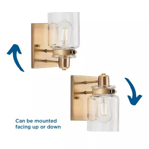 Progress Lighting 94300045163 Calhoun 1 Light 100W Bath And Vanity Light Medium Base Vintage Brass (P300045-163)