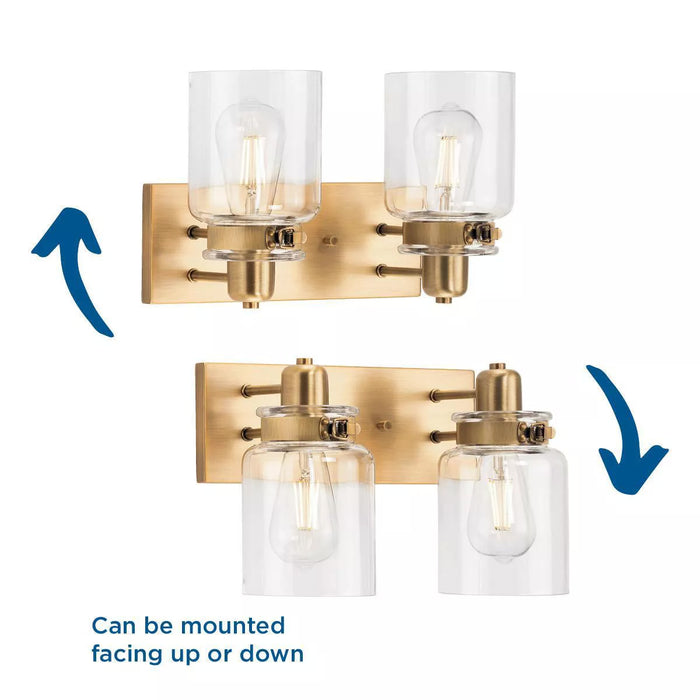 Progress Lighting 94300046163 Calhoun 2 Light 100W Bath And Vanity Light Medium Base Vintage Brass (P300046-163)
