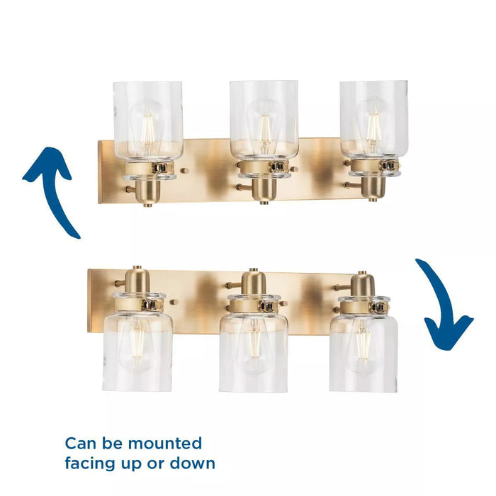 Progress Lighting 94300047163 Calhoun 3 Light 100W Bath And Vanity Light Medium Base Vintage Brass (P300047-163)