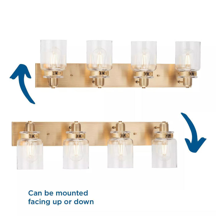 Progress Lighting 94300048163 Calhoun 4 Light 100W Bath And Vanity Light Medium Base Vintage Brass (P300048-163)