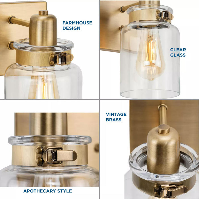 Progress Lighting 94300048163 Calhoun 4 Light 100W Bath And Vanity Light Medium Base Vintage Brass (P300048-163)