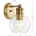 Progress Lighting 94300049163 Hansford 1 Light 60W Bath And Vanity Light Medium Base Vintage Brass (P300049-163)
