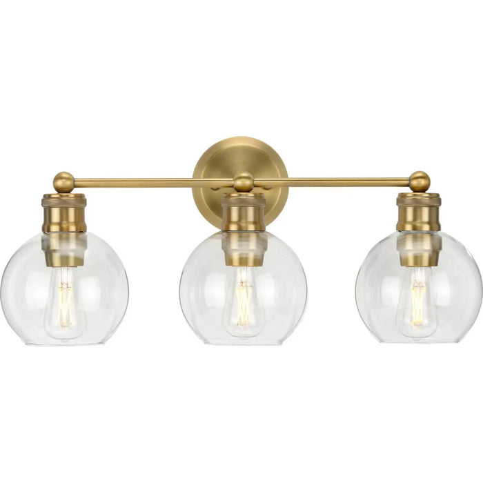 Progress Lighting 94300051163 Hansford 3 Light 60W Bath And Vanity Light Medium Base Vintage Brass (P300051-163)