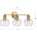 Progress Lighting 94300051163 Hansford 3 Light 60W Bath And Vanity Light Medium Base Vintage Brass (P300051-163)