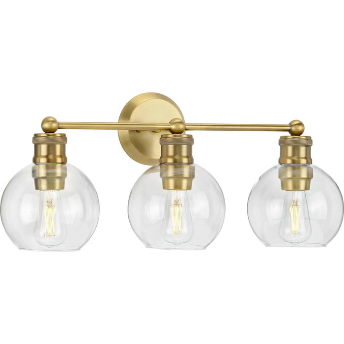 Progress Lighting 94300051163 Hansford 3 Light 60W Bath And Vanity Light Medium Base Vintage Brass (P300051-163)