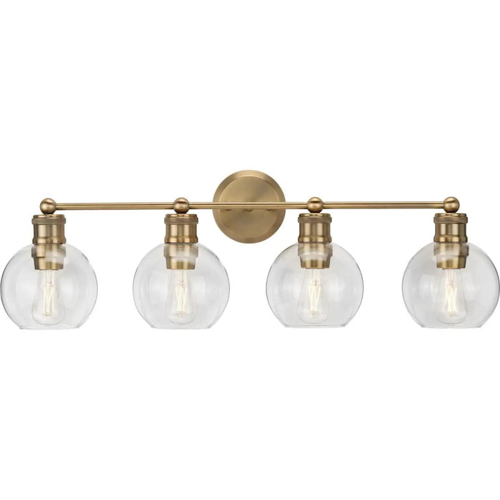 Progress Lighting 94300052163 Hansford 4 Light 60W Bath And Vanity Light Medium Base Vintage Brass (P300052-163)