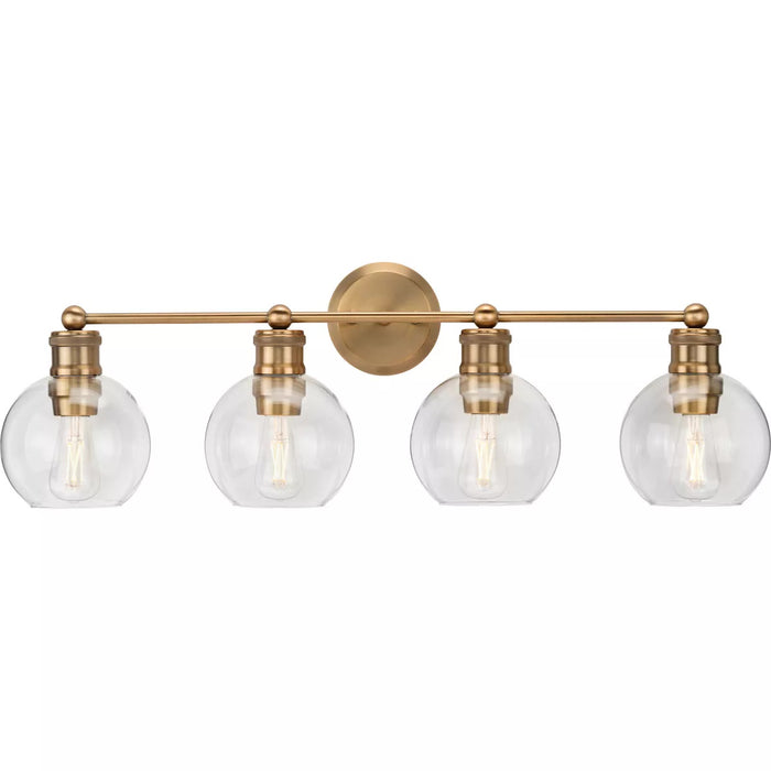 Progress Lighting 94300052163 Hansford 4 Light 60W Bath And Vanity Light Medium Base Vintage Brass (P300052-163)