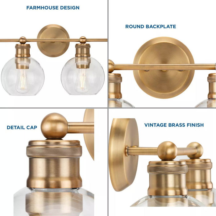 Progress Lighting 94300052163 Hansford 4 Light 60W Bath And Vanity Light Medium Base Vintage Brass (P300052-163)