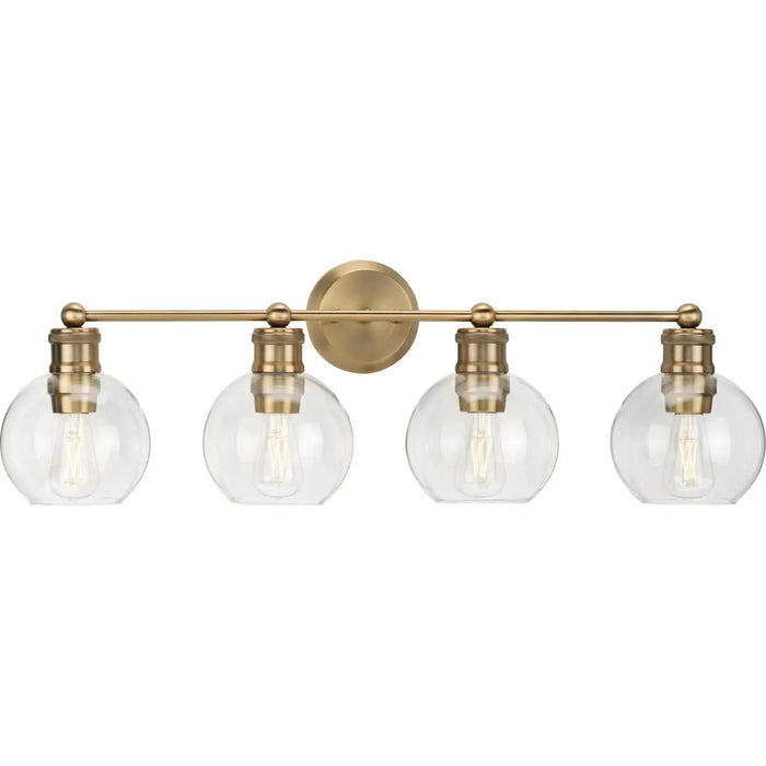 Progress Lighting 94300052163 Hansford 4 Light 60W Bath And Vanity Light Medium Base Vintage Brass (P300052-163)