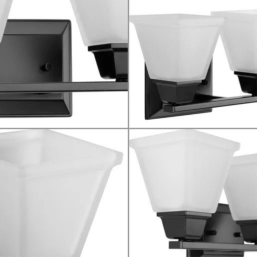 Progress Lighting 9430015931M Clifton Heights 2 Light 100W Bath And Vanity Light Medium Base Matte Black (P300159-31M)