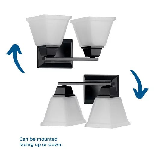 Progress Lighting 9430015931M Clifton Heights 2 Light 100W Bath And Vanity Light Medium Base Matte Black (P300159-31M)