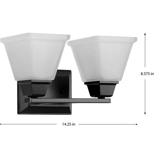 Progress Lighting 9430015931M Clifton Heights 2 Light 100W Bath And Vanity Light Medium Base Matte Black (P300159-31M)