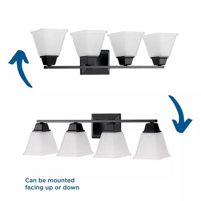 Progress Lighting 9430016131M Clifton Heights 4 Light 100W Bath And Vanity Light Medium Base Matte Black (P300161-31M)