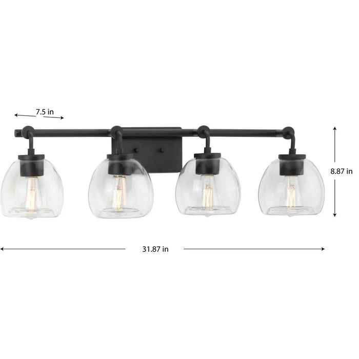Progress Lighting 94300348143 Caisson 4 Light 60W Bath And Vanity Light Medium Base Graphite (P300348-143)