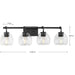 Progress Lighting 94300348143 Caisson 4 Light 60W Bath And Vanity Light Medium Base Graphite (P300348-143)
