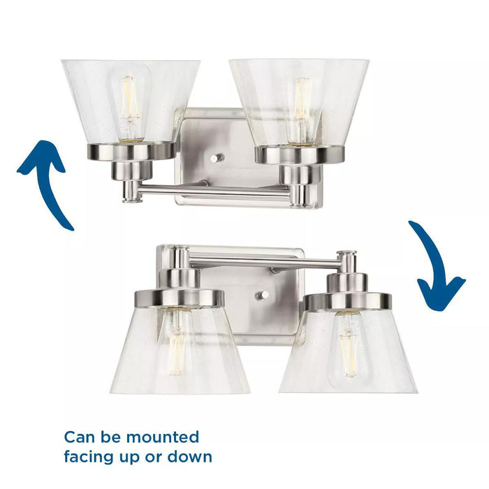 Progress Lighting 94300349009 Hinton 2 Light 60W Bath And Vanity Light Medium Base Brushed Nickel (P300349-009)