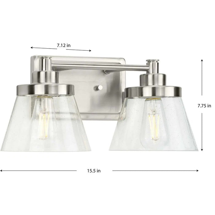 Progress Lighting 94300349009 Hinton 2 Light 60W Bath And Vanity Light Medium Base Brushed Nickel (P300349-009)