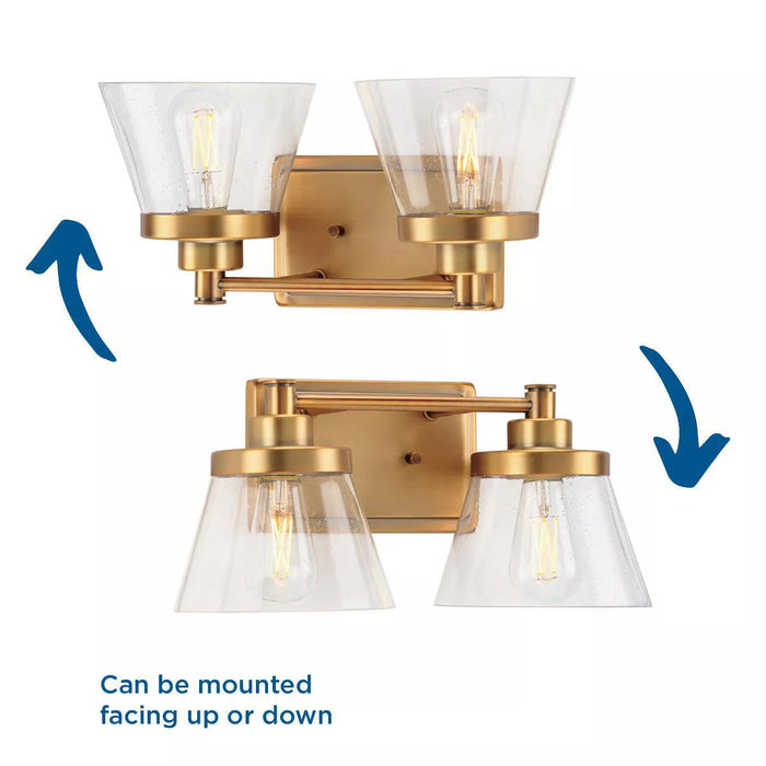 Progress Lighting 94300349163 Hinton 2 Light 60W Bath And Vanity Light Medium Base Vintage Brass (P300349-163)