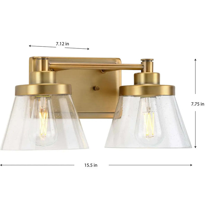 Progress Lighting 94300349163 Hinton 2 Light 60W Bath And Vanity Light Medium Base Vintage Brass (P300349-163)