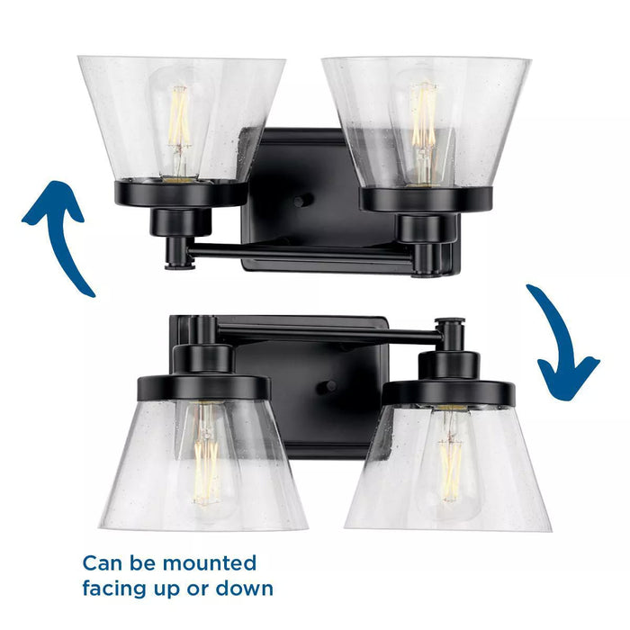 Progress Lighting 9430034931M Hinton 2 Light 60W Bath And Vanity Light Medium Base Matte Black (P300349-31M)