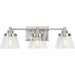 Progress Lighting 94300350009 Hinton 3 Light 60W Bath And Vanity Light Medium Base Brushed Nickel (P300350-009)