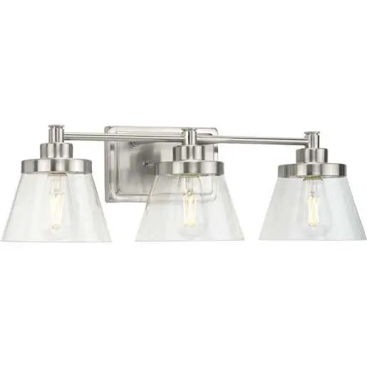 Progress Lighting 94300350009 Hinton 3 Light 60W Bath And Vanity Light Medium Base Brushed Nickel (P300350-009)