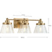 Progress Lighting 94300350163 Hinton 3 Light 60W Bath And Vanity Light Medium Base Vintage Brass (P300350-163)