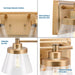 Progress Lighting 94300350163 Hinton 3 Light 60W Bath And Vanity Light Medium Base Vintage Brass (P300350-163)