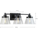 Progress Lighting 9430035031M Hinton 3 Light 60W Bath And Vanity Light Medium Base Matte Black (P300350-31M)