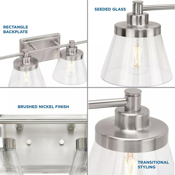 Progress Lighting 94300351009 Hinton 4 Light 60W Bath And Vanity Light Medium Base Brushed Nickel (P300351-009)