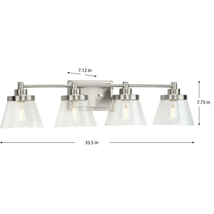 Progress Lighting 94300351009 Hinton 4 Light 60W Bath And Vanity Light Medium Base Brushed Nickel (P300351-009)