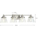Progress Lighting 94300351009 Hinton 4 Light 60W Bath And Vanity Light Medium Base Brushed Nickel (P300351-009)