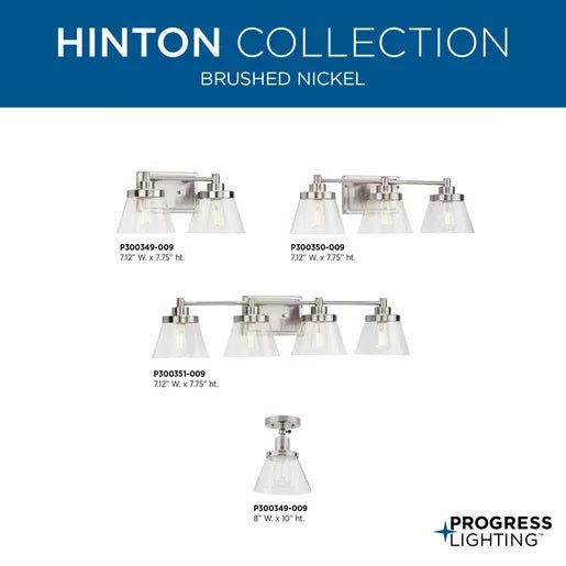 Progress Lighting 94300351009 Hinton 4 Light 60W Bath And Vanity Light Medium Base Brushed Nickel (P300351-009)