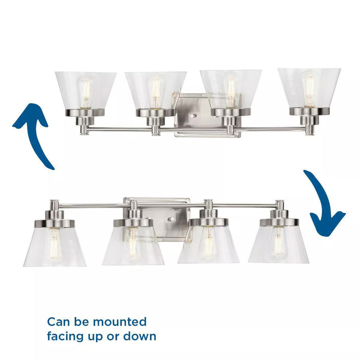Progress Lighting 94300351009 Hinton 4 Light 60W Bath And Vanity Light Medium Base Brushed Nickel (P300351-009)