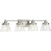 Progress Lighting 94300351009 Hinton 4 Light 60W Bath And Vanity Light Medium Base Brushed Nickel (P300351-009)
