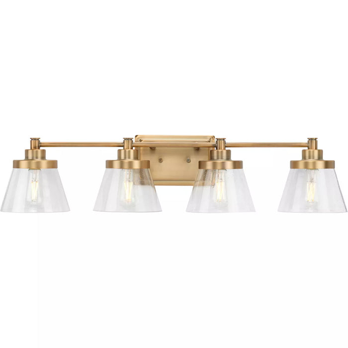 Progress Lighting 94300351163 Hinton 4 Light 60W Bath And Vanity Light Medium Base Vintage Brass (P300351-163)