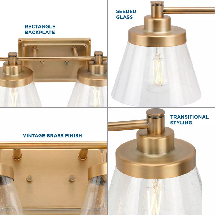 Progress Lighting 94300351163 Hinton 4 Light 60W Bath And Vanity Light Medium Base Vintage Brass (P300351-163)