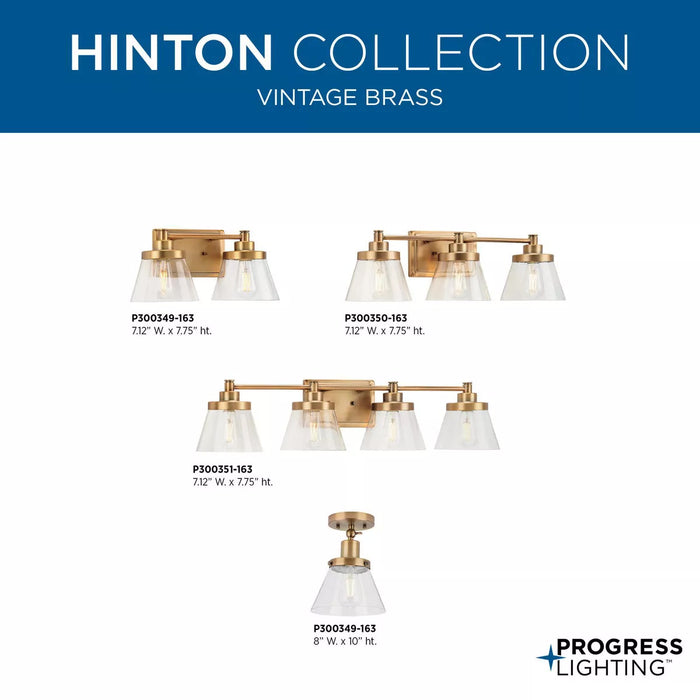 Progress Lighting 94300351163 Hinton 4 Light 60W Bath And Vanity Light Medium Base Vintage Brass (P300351-163)
