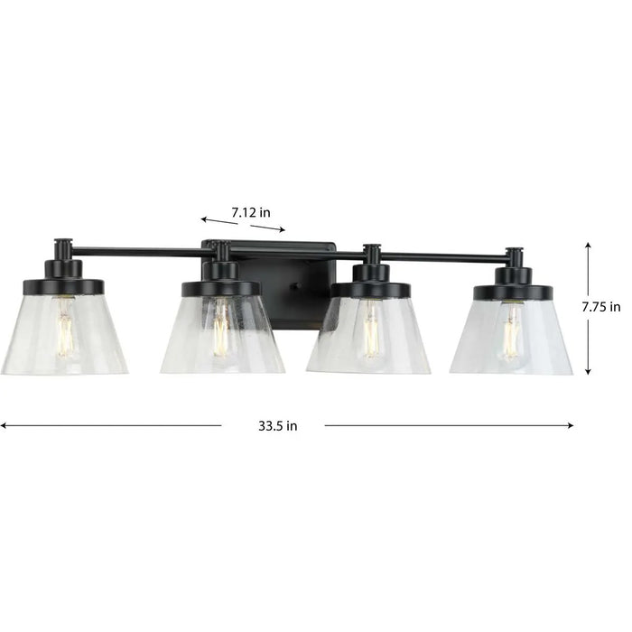 Progress Lighting 9430035131M Hinton 4 Light 60W Bath And Vanity Light Medium Base Matte Black (P300351-31M)